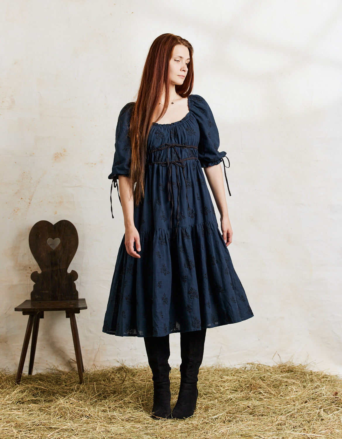 3/4 sleeve navy blue dress After Six Women's Shirtdress Gown - Blue
