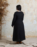 Robe 'Elina' longue en lin noir