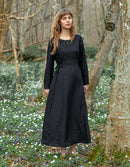 Robe 'Elina' longue en lin noir