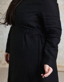 Robe 'Elina' longue en lin noir