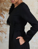 Robe 'Elina' longue en lin noir