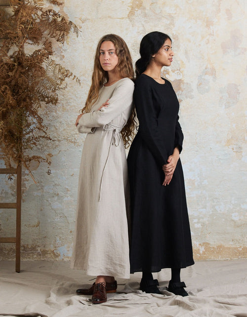 Robe 'Elina' longue en lin naturel