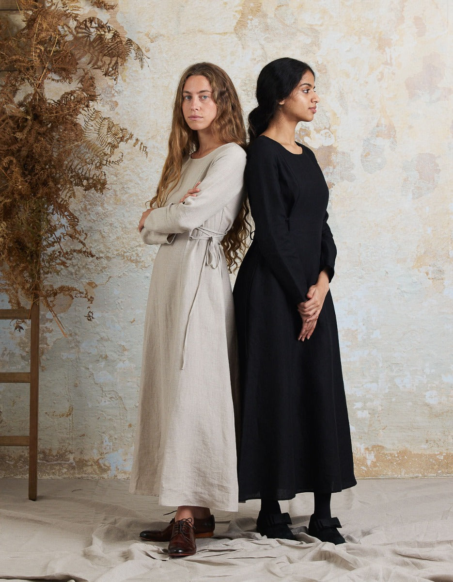 Robe 'Elina' longue en lin naturel bio – voriagh