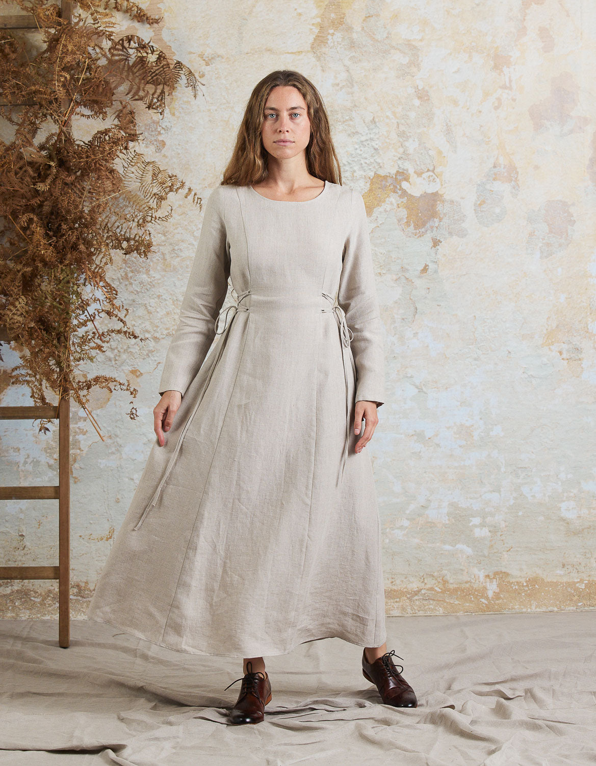 Robe 'Elina' longue en lin naturel bio – voriagh