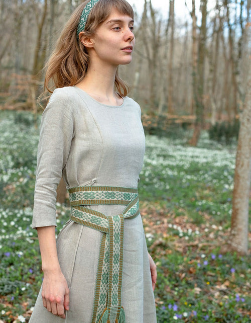 Robe 'Elina' midi en lin naturel