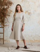 Robe 'Elina' midi en lin naturel