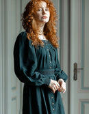 Robe brodée 'Elma' vert foret