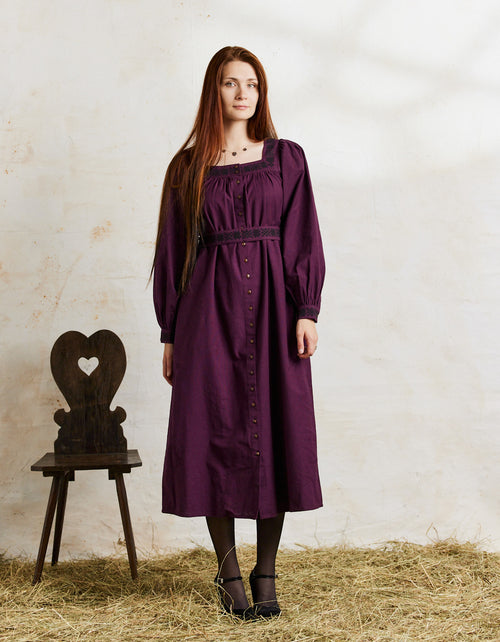 Elma embroidered maxi dress plum