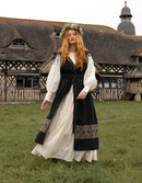 Robe longue 'Elvira' brodée sans manches mousse