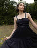 Robe 'Emily' broderie anglaise à bretelles noire