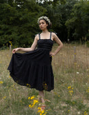 Robe 'Emily' broderie anglaise à bretelles noire