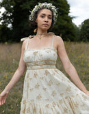 Robe 'Emily' broderie anglaise à bretelles crème