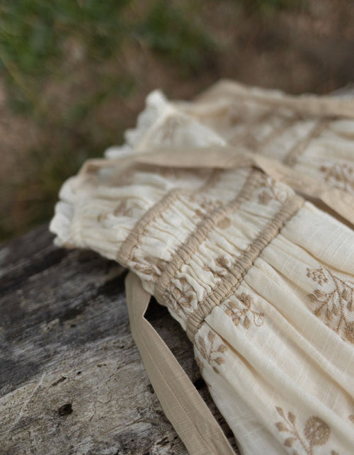 Robe 'Emily' broderie anglaise à bretelles crème