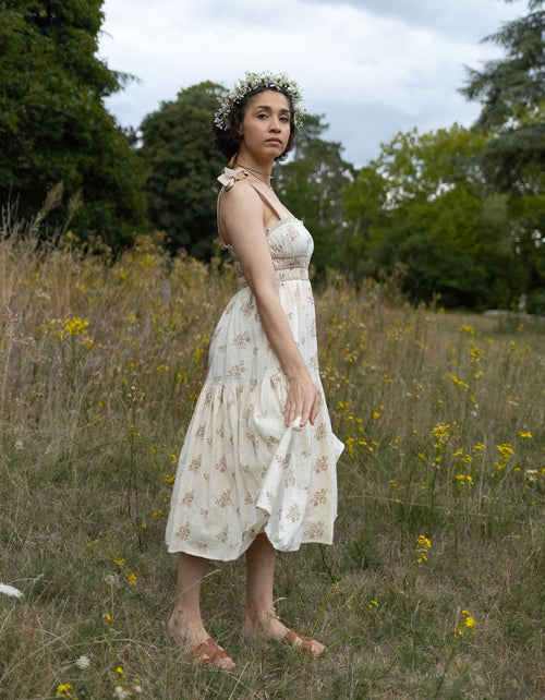 Robe 'Emily' broderie anglaise à bretelles crème