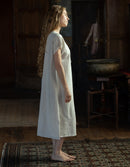 "Flavia" scalloped shift dress in linen