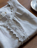 "Flavia" scalloped shift dress in linen