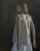 "Flora" scalloped cami in linen