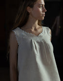 "Flora" scalloped cami in linen