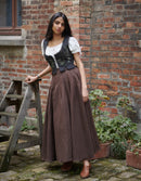 "Gisela" embroidered corset in black linen