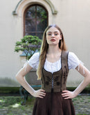 Corset 'Gisela' brodé en lin sarrasin