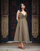 "Gisela" buckwheat embroidered crossover dress