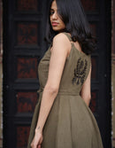 "Gisela" buckwheat embroidered crossover dress
