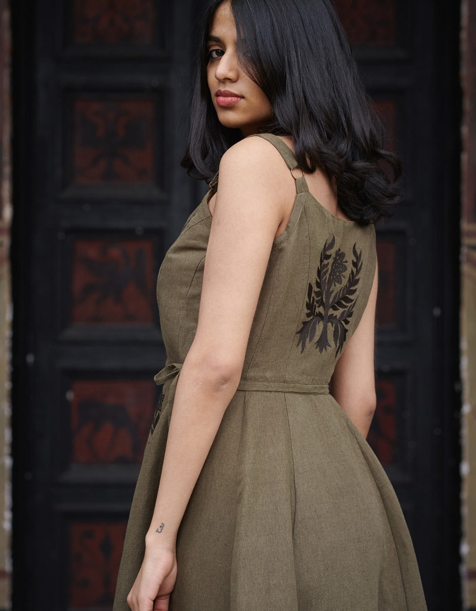 "Gisela" buckwheat embroidered crossover dress