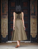 "Gisela" buckwheat embroidered crossover dress