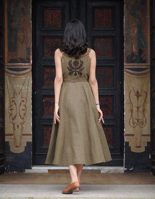 "Gisela" buckwheat embroidered crossover dress