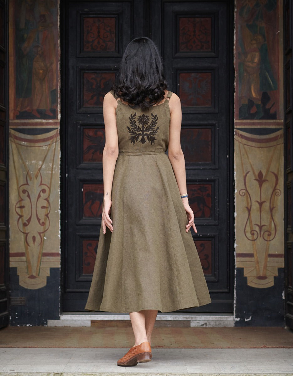 "Gisela" buckwheat embroidered crossover dress