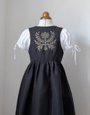 "Gisela" embroidered over dress black