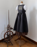 "Gisela" embroidered over dress black