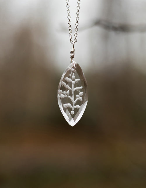 Collier 'Glacier Cristal' en cristal de roche taillé et argent 925