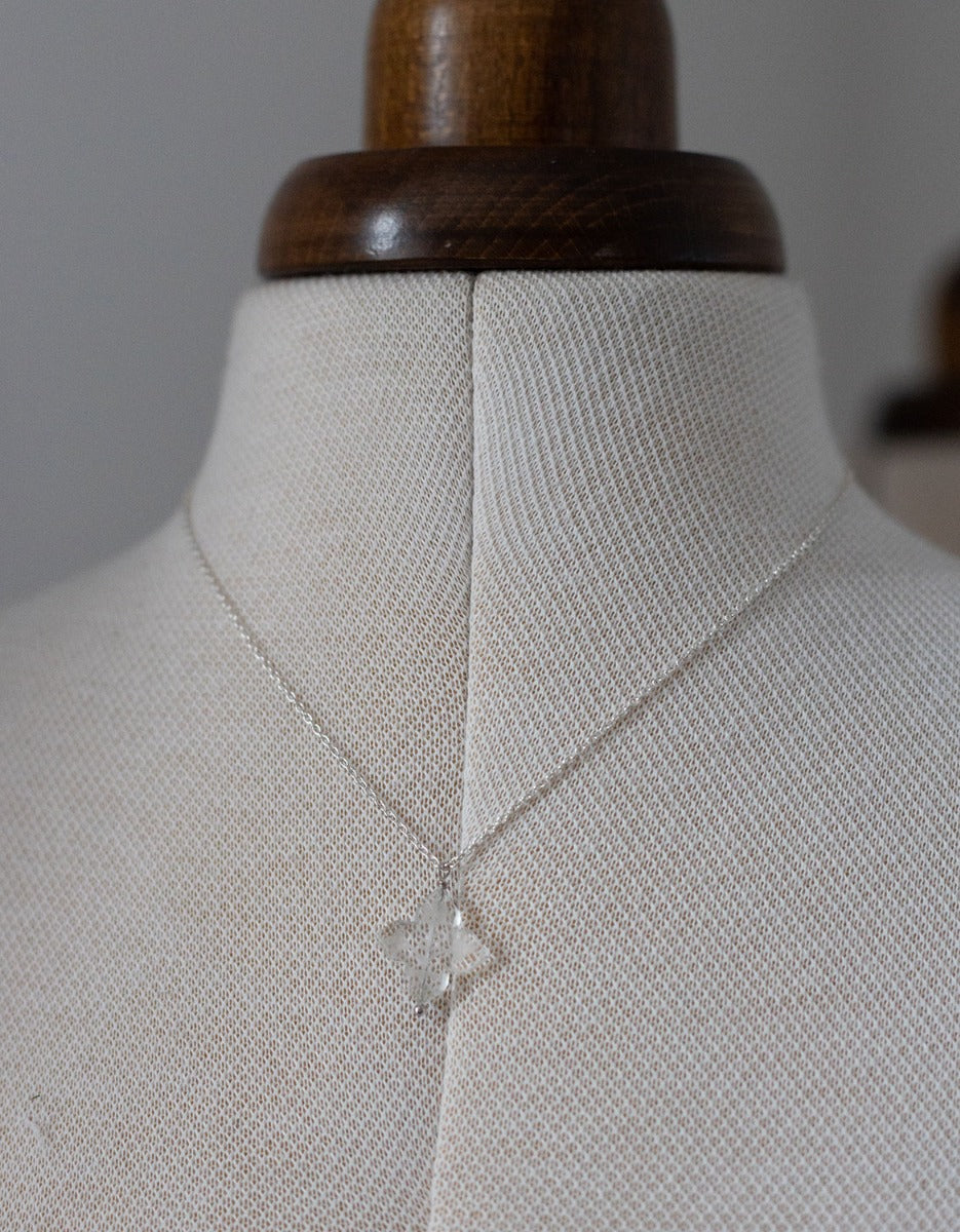 Collier 'Glacier Flocon' en cristal de roche taillé et argent 925