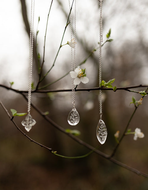 Collier 'Glacier Flocon' en cristal de roche taillé et argent 925