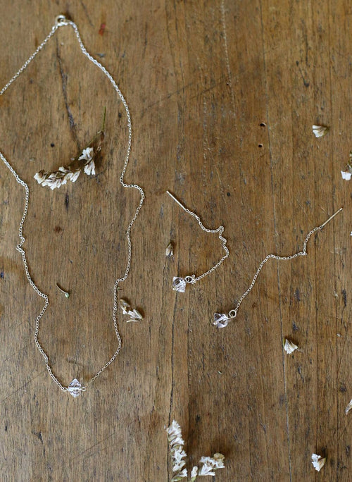 Collier 'Herkimer Diamond' argent