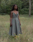 Robe croisée 'Gisela' sauge brodée