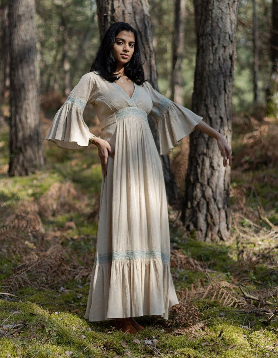 Robe longue 'Kaarina' couleur céramique
