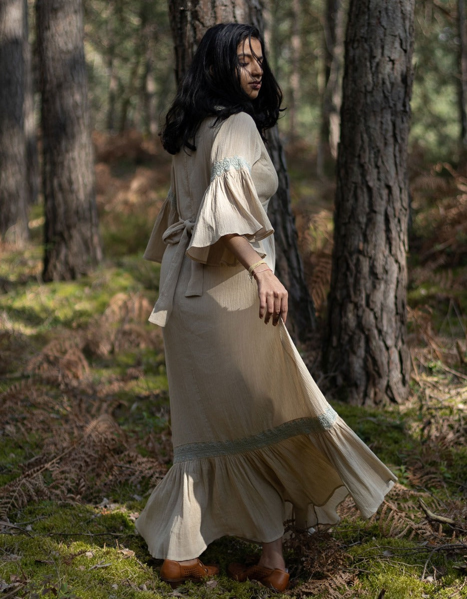 Robe longue 'Kaarina' couleur céramique
