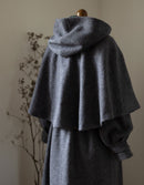 "Aneta" cape in grey wool
