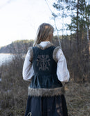 PREORDER "Lavinia" embroidered velvet bodice weathered black