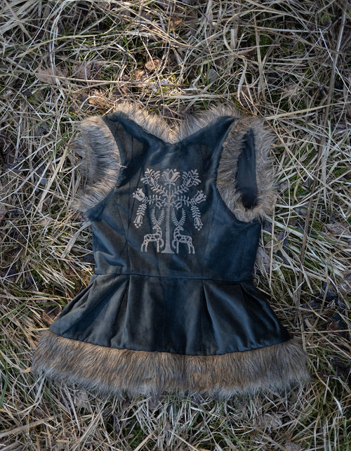 PREORDER "Lavinia" embroidered velvet bodice weathered black