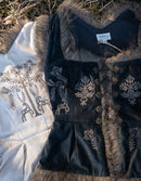 PREORDER "Lavinia" embroidered velvet bodice ceramic