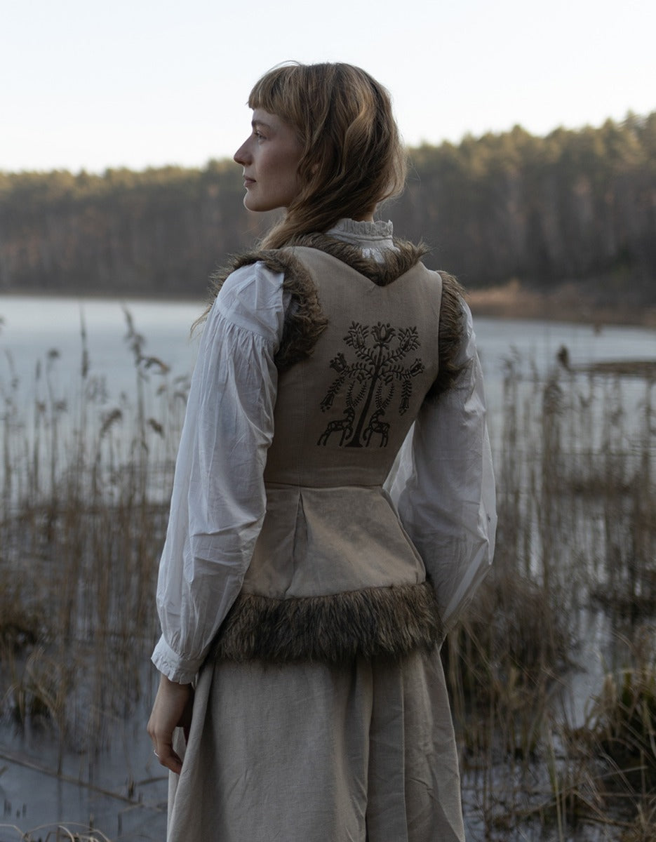 PREORDER "Lavinia" embroidered velvet bodice ceramic