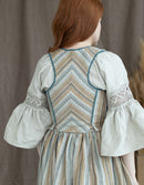 "Lina" amber striped linen corset