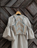"Lina" amber striped linen corset