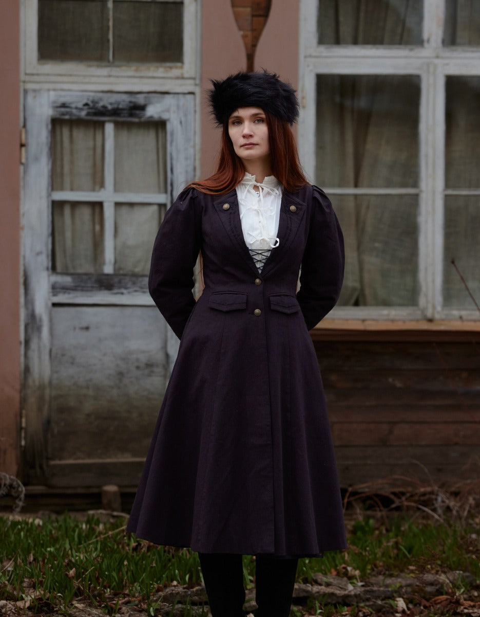 Redingote en coton 'Louisa' noire