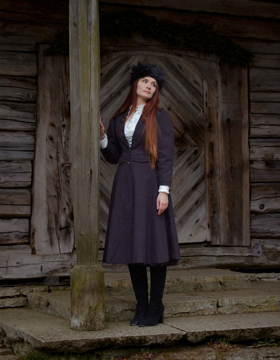 Redingote en coton 'Louisa' noire
