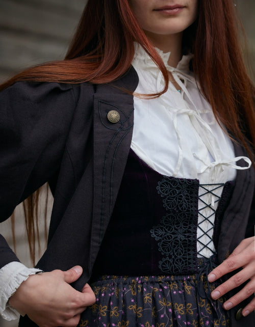 Redingote en coton 'Louisa' noire
