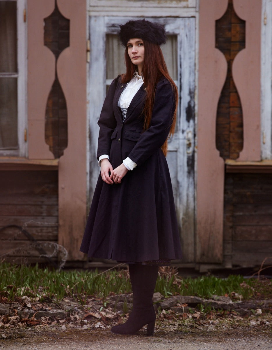 Redingote en coton 'Louisa' noire